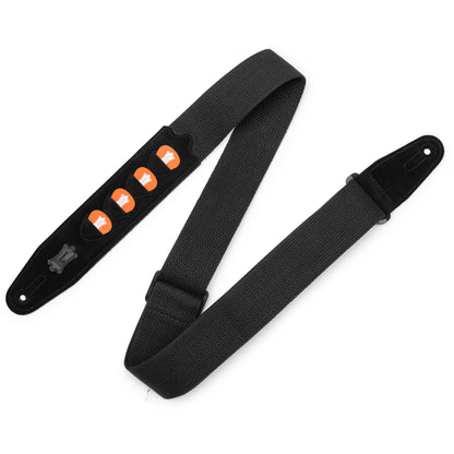 Levy's Leathers - MC2PH-BLK - 2" Black Cotton Pick Holder Guitar strap