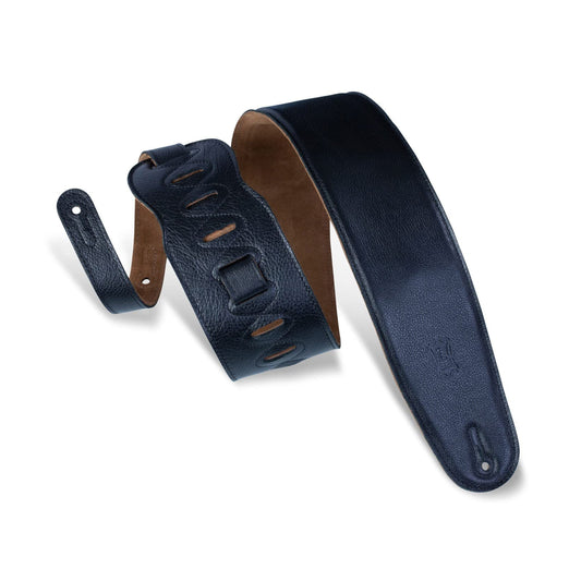 Levy's Leathers - M4GF-BLK - 3 1/2" Wide Black Garment Leather Bass Strap