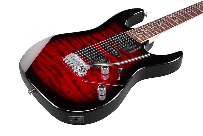 Ibanez Gio GRX70QA Electric Guitar - Transparent Red Burst – Risko 