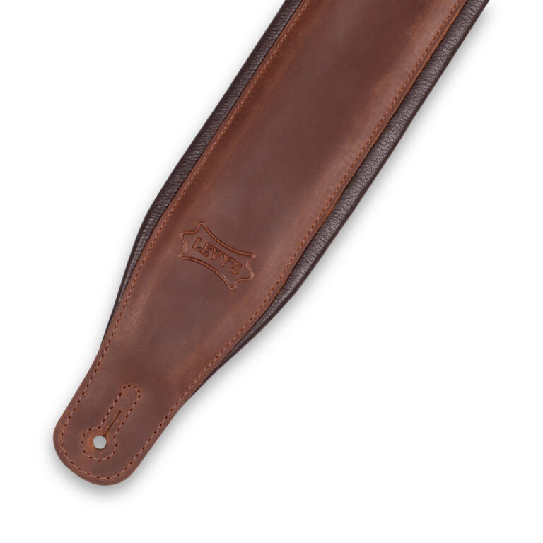 Levy's Leathers - PM32BH-BRN - 3.25" Wide Butter Leather Guitar Strap - BRN